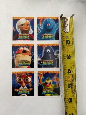 Dreamworks Monster vs Aliens 1 sheet stickers